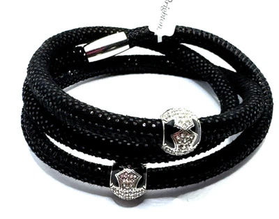 Brighton Woodstock Balck блестящий тройной браслет 23 дюйма новый с Ярлыками + 2 ослепительный крест бисер - Изображение 1 из 4