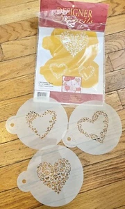 Discontinued Hearts love lace Cookie Stencil Designer Brand Cake Decorating - Picture 1 of 1