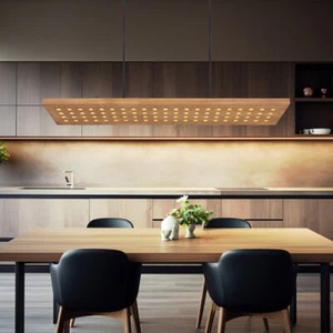Lampada di Legno Luce a Sospensione Sala da Pranzo Cucina LED 3 Stufendimmer - Foto 1 di 7