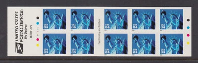US #3485a Statue of Liberty Booklet of 10 S/A 34c Stamps MNH - Image 1 of 2
