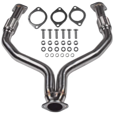 304SS TIG Welded Exhaust Pipe For Nissan 370z 09-16 G37 09-13 Infiniti Q50 - Image 1 of 4