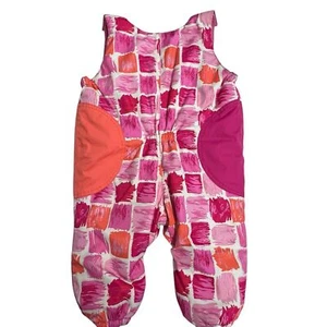 Obermeyer rosa orange geometrisch Baby Mädchen Wimpel Schneeanzug 12-18M - Bild 1 von 7
