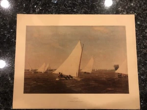 SEGELN VON THOMAS EAKINS LEBENDE AMERIKANISCHE KUNST LITHOGRAPHIE VINTAGE DRUCK - Bild 1 von 5