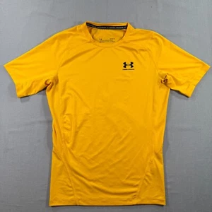 Under Armour Short Sleeve Compression Shirt Mens Large Yellow HeatGear - Picture 1 of 10