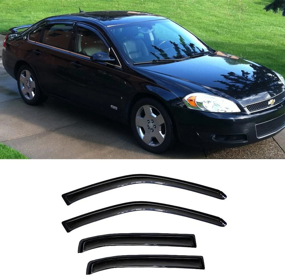 4pcs Window Visor for 06-13 Chevrolet Impala 14-16 Chevrolet Impala Limited Mode Foto 1 de 4