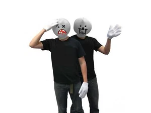 Emoji Zombie Halloween Emotion Set weiß Erwachsene Kostüm - Bild 1 von 1