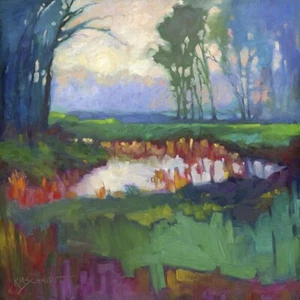 Mist Slowly Rising, Karen Mathison Schmidt, Wall Art Print Poster 14" x 11"2754 - Picture 1 of 1
