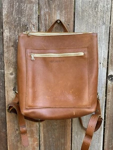 Portland Leather Goods Brown Classic Tote Backpack Full Grain Leather Bag - Picture 1 of 7