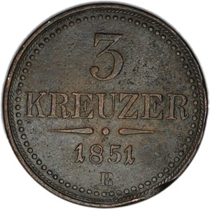 AUSTRIA moneta 3 incrociatori 1851 B molto fine - Foto 1 di 7