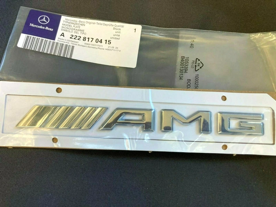 Adhesivo insignia maletero trasero maletero Mercedes Benz AMG cromado A B C E S CL ML SL CLK Foto 1 de 1