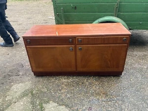 Vintage Mid Century McIntosh Brown Wooden Sideboard TV Unit Cupboards Drawers - Picture 1 of 14