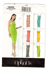 Vogue V8069 Size 6-8-10, Dress With Straps or Strapless, Flounce, Uncut - Picture 1 of 4