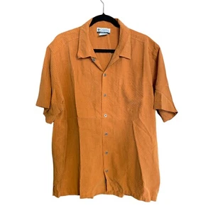Men’s Columbia Checkered Short Sleeve Button Up Shirt XL Rust Colored - Picture 1 of 7
