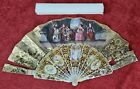 LADY FAN. COUNTRY ON HAND PAINTED PAPER. MOTHER-OF-PEARL STICKS. XIX CENTURY.