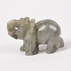 w19949 52 mm Labradorit geschnitzt Elefant Figur Dekor