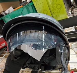 Open Face Motorcycle Helmet - Vega Flat Black - XXL Adult - SCRATCHED HELMET - Picture 1 of 5