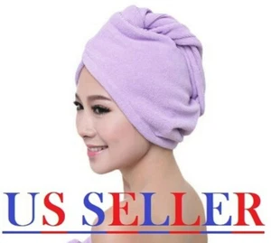 Like Turbie 100% Microfiber Hair Towel Wrap Drying Cap Hat Loop Button 3Colors - Picture 1 of 9