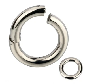 TITANIUM CLICKER HINGED SEGMENT PIERCING RING LARGE GAUGE SEPTUM EAR 3MM - 6MM - Picture 1 of 2