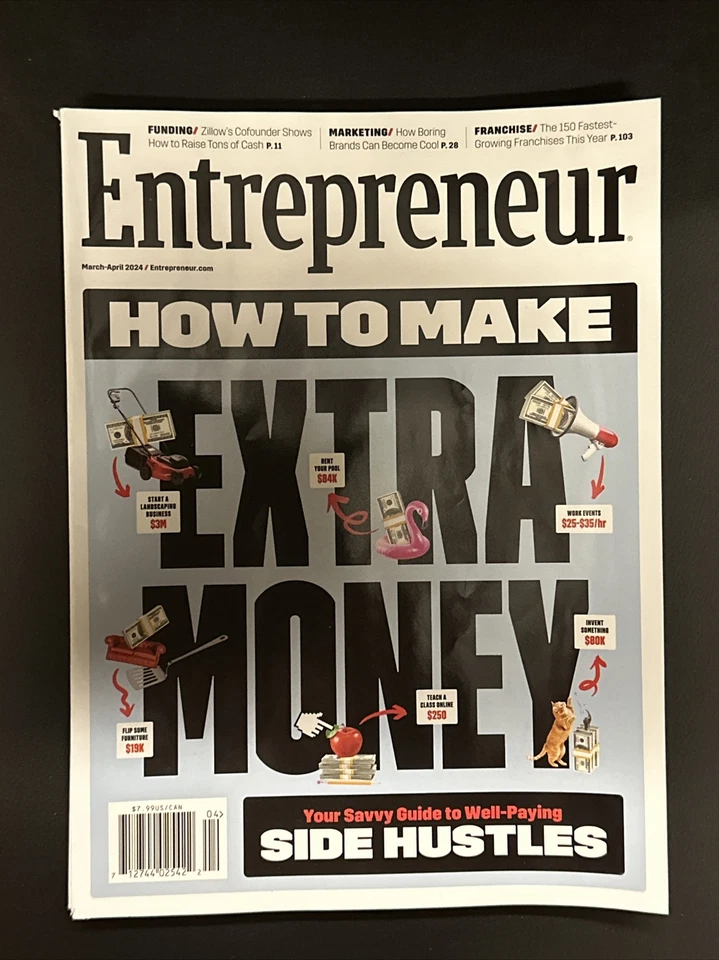 ENTREPRENEUR MAGAZINE March April 2024 How To Make Extra Money - Image 1 of 1