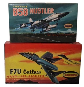 AVIATION : CONVAIR B58 HUSTLER & F7U CUTLASS AURORA MODEL KITS (DB) - Picture 1 of 23