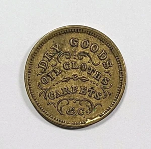 1860s Civil War Token R.W. Titus Trenton NJ Dry Good Oil Cloths Carpets - Picture 1 of 2