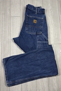 Vtg Carhartt B13 HDK Blue Denim Carpenter Jeans Mens 32x36 Workwear Grunge Y2K - Picture 1 of 15