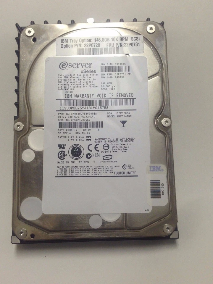 IBM 32P0731 146GB 10K 3.5" SCSI HDD – Enterprise Server Hard Drive Ultra320 - Image 1 of 1