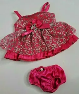 Build a Bear Workshop BABW Clothing Costume Princess Dress Pink Pet Paw Sparkle - Picture 1 of 5