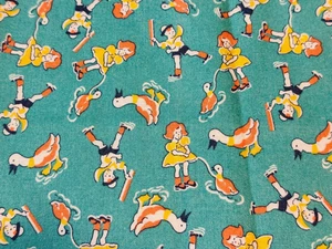 Windham Cotton Reproductions 1930’s Fabric Story Book Girls 18”X 32” - Picture 1 of 2