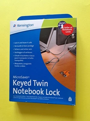 KENSINGTON KEYED TWIN NOTEBOOK LOCK – NEW - BOXED - CAN LOCK 2 DEVICES     - Image 1 of 2