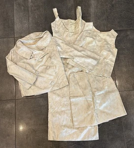 Vintage beige Kleidungsset mit Kleid Oberteil Rock Jacke passend Größe XSmall - Bild 1 von 6