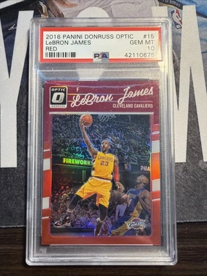 Panini Donruss Optic Lebron James #15 Red Prizm #90/99 PSA 10 2016-17 con Kobe Foto 1 de 2