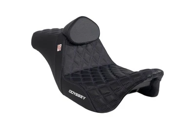 Odyssey Harley-Davidson Seat w/Backrest Purple Stitching for 2018-23 Road Glide - Image 1 of 4