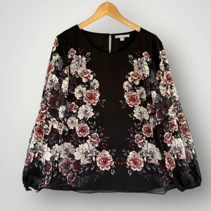 Valerie Stevens Floral Top Blouse Shirt Size XL - Picture 1 of 7