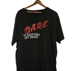 Vintage D.A.R.E. T-SHIRT Men’s XL Black Faded Made In USA Single Stitched - Picture 1 of 9