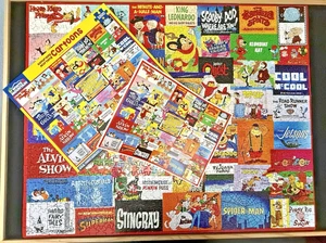 Saturday Morning Cartoons White Mountain Jigsaw Puzzle 1000 Piece #1481 Retro - Picture 1 of 5