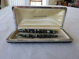 Vintage Sheaffer Feather Touch Fountain Pen and Pencil Set With Case - Afbeelding 1 van 10