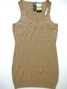 Nuovo abito con maglione da serbatoio Ralph Lauren rugby donna misto lana beige lavorato a maglia L - Foto 1 di 4