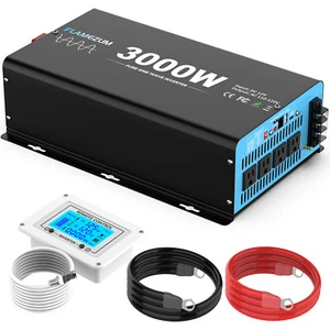 3000W 6000W Pure Sine Wave Power Inverter 12V 110V 120V Converter Boat Remote US - Picture 1 of 11