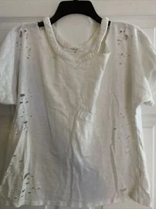 HONEY PUNCH Camiseta de gran tamaño recortada talla en dificultades pequeña linda antropología - Imagen 1 de 8