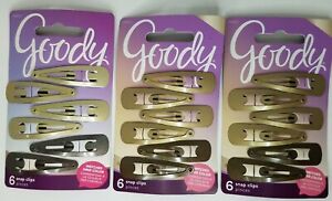 Goody Color Match Snap Clips Barrettes 6 pc lot of 3 #76613