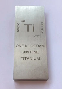 1 (eins) kg Kilogramm 99,99 % reines Titan Barrenbar - Bild 1 von 4