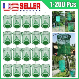 Lot Reusable Fly Trap Insect Killer Net Cage Trap Ranch Pest Hanging Catcher US - Picture 1 of 11