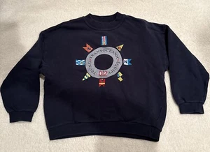 Vtg 012 Benetton Kids Sweatshirt Crewneck Young Transoceanic Equipe Size M - Picture 1 of 6