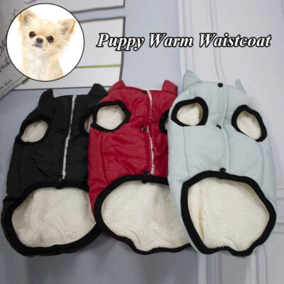 ⭐Waterproof Pet Dog Vest Warm Jacket Clothes Winter Fleece Coat Sweater S-X - Image 1 of 4