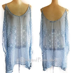 NEW SPORTSGIRL Geometric Kaftan Top/Beach Cover-up One Size Multi-coloured Tags - Picture 1 of 5
