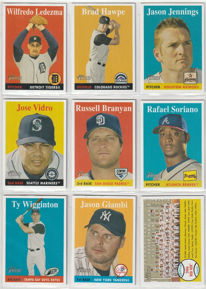 2007 TOPPS HERITAGE SP UPICK GIAMBI RED SOX TC KOTSAY BRANYAN PEDRO MARTINEZ - Image 1 of 4