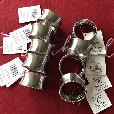 NWT! Kemp & Beatley Beaded Elegance Brushed Nickel Napkin Ring - Изображение 1 из 4