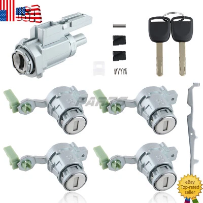 Interruptor de encendido y bloqueo de puerta cilindros y 2 llaves para Honda Civic 2003-2005 Foto 1 de 4