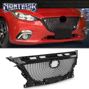 Fit For 2014 2015 2016 Mazda 3 Front Bumper Upper Grille Diamond Grill - Picture 1 of 12